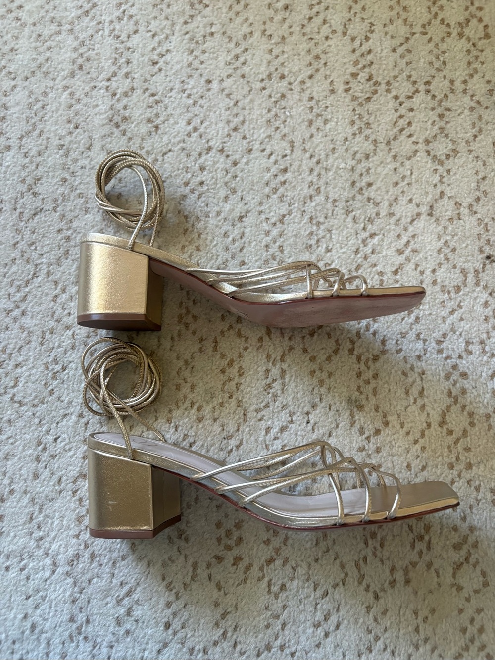 PORTE & PAIRE Metallic Leather Sandals Size 9 - Picture 7 of 13